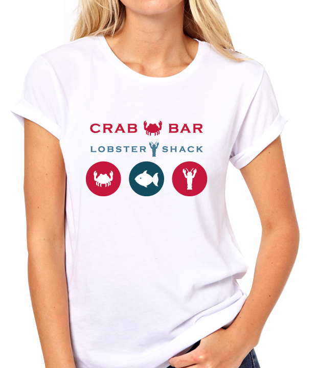 เสื้อยืดคอกลม Crab bar & Lobster shack